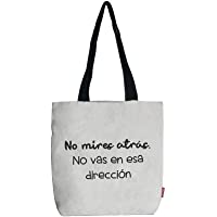  - Hello-Bags - Bolso Tote con Cremallera- Forro y Bolsillo Interior- Blanco- 38 cm